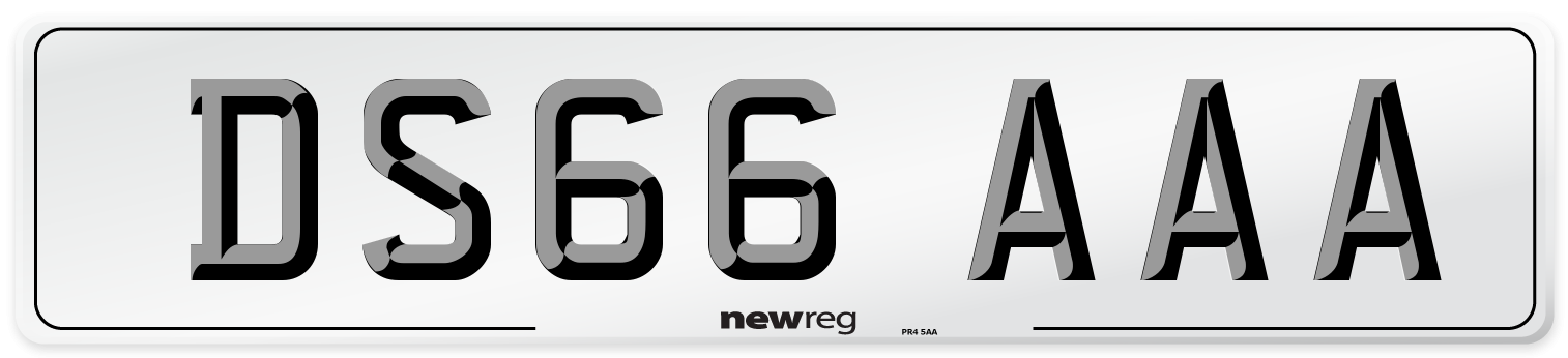 DS66 AAA Number Plate from New Reg